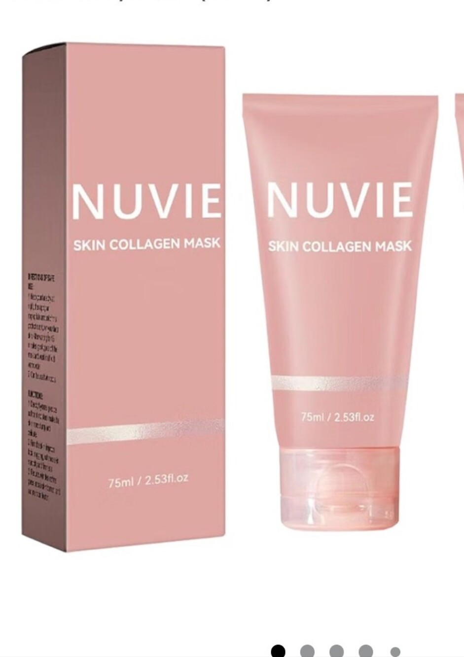 Nuvie Overnight collagen Wrapping face mask Easy Peel Off Facial 2.53 fl.oz.